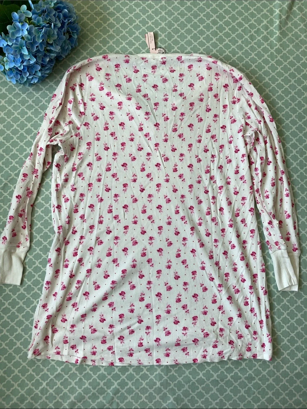 NWT Victoria’s Secret Pink Rose Thermal Split Neck Floral Sleepdress XXL